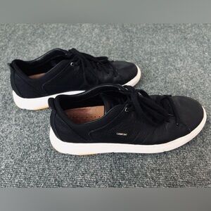 Geox Black Leather Men's Sneakers with Breathing System - Size 8